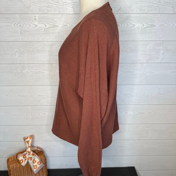 Blue Rain/Francesca's supersoft  chestnut knit dolman sleeve sweater Size XL - Picture 2 of 7